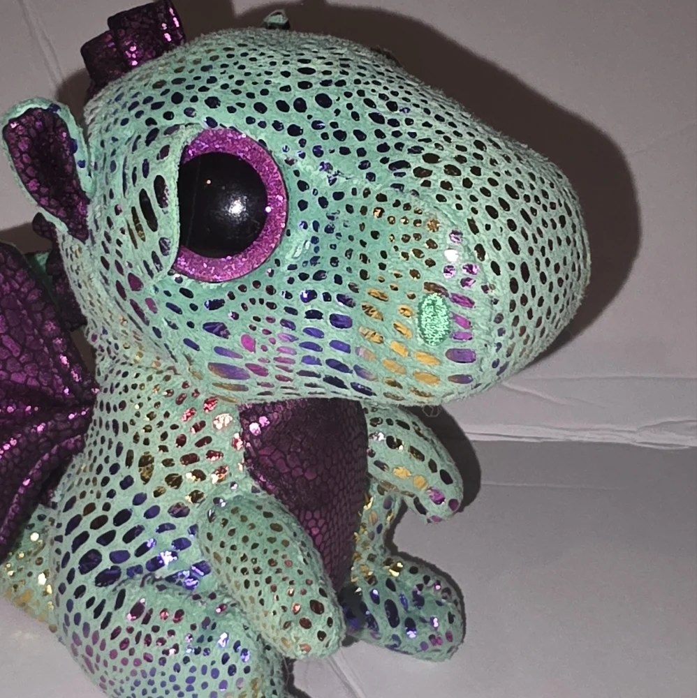 Sparkly Green and Purple Dinosaur Plush Toy